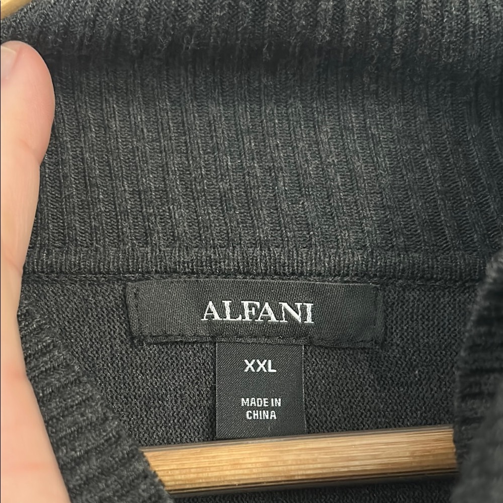 Women's Black and Gray Turtleneck Sweater - Picture 3 of 4